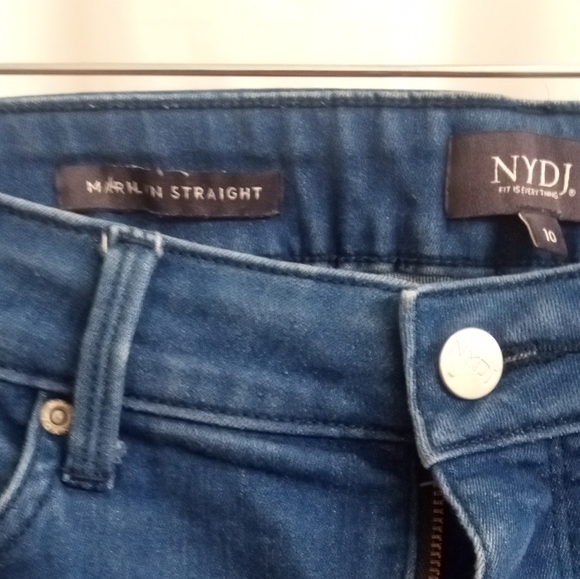 NYDJ High Rise Waist Whisker Marilyn Straight Jeans- Size:10 - Picture 8 of 9